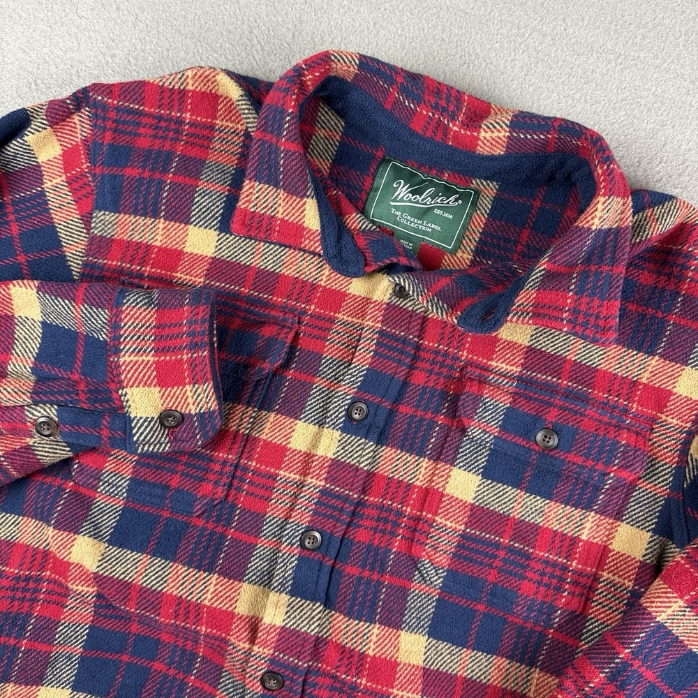 Woolrich Red Navy Yellow Plaid Button-Down Shirt